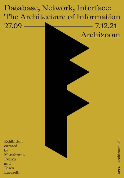 Poster. Database, Network, Interface: The Architecture of Information.  Graphic design: Atelier Dyakova.