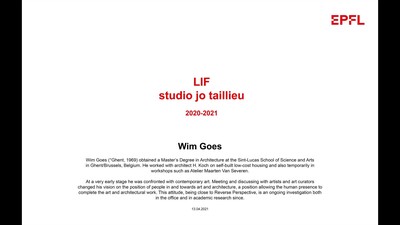 Lecture Wim Goes