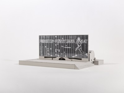 Venturi, Scott Brown and Associates, Inc., National Collegiate Football Hall of Fame, New Brunswick, New Jersey, United States, 1967. Model by Ombline Heili and Clémence Dubuis. Photo by Tanguy Auffret-Postel