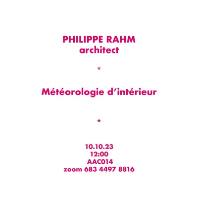 Philippe Rahm - Météorologie d'intérieur - Studio Sophie Delhay