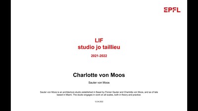 Lecture Charlotte Von Moos