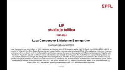 Marianne Baumgartner & Luca Camponovo | LIF Lectures 2023-2024